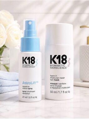 K18 AstroLift Reparative Volume Spray 47 ml and K18 Leave-In Hair Mask 50ml